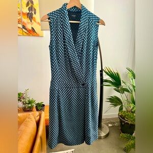 Hobbs London Collared Blue Print Dress